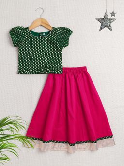 The Magic Wand - Choli & Lace Embellished Lehenga -Green (Set of 2)