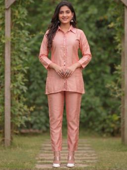 Autumnlane - Divya Apricot Mirror Work Co-Ord Set
