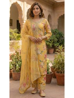Autumnlane - Mahi Amber Floral Printed Kurta and Pant with Dupatta