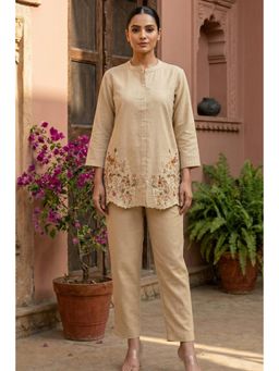 Autumnlane - Viyona Tan Embroidery Cotton Co-Ord Set