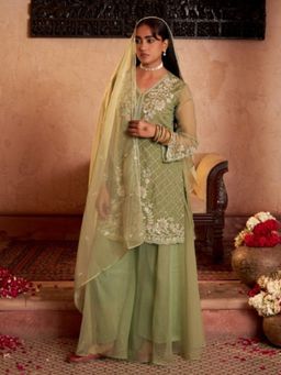 Autumnlane - Mihika Kelly Full Work Kurti With Palazzo & Dupatta
