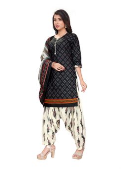 Rajnandini - Black Cotton Blend Printed Kurta with Salwar and Dupatta