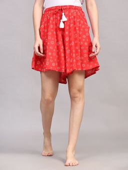 Bstories - Red Base Dot Print Shorts