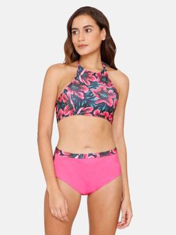 Zivame - Coucou Bikini Set With Removable Padding - Fuchsia Purple (Set of 2)