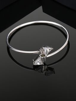 Estele - Estelle Rhodium Plated Dazzling Bracelet with White Austrian Crystals for Women