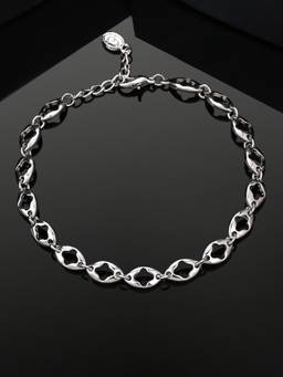 Estele - Estelle Rhodium Plated Flower Designer Charm Bracelet for Women