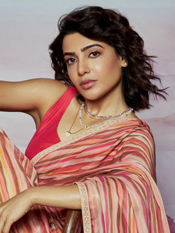 SAAKI - Pink Inara Sleeveless Solid Stitched Blouse