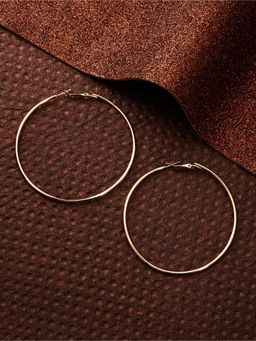 Accessorize London - Women's Gold Large Simple Hoop Earring