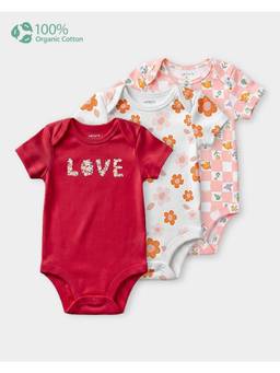 Carter's - Baby Girl Organic Cotton Bodysuits In Fruit Print (Pack of 3)