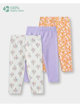 Carter's - Baby Girl Organic Cotton Leggings In Assorted Prints (Pack of 3)