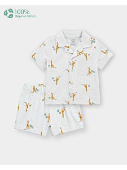 Carter's - Baby Boy Organic Cotton Animal Print Shirt With Shorts