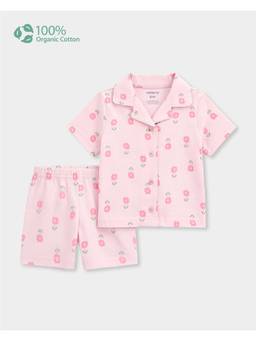 Carter's - Baby Girl Organic Cotton Floral Print Shirt With Shorts