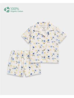 Carter's - Baby Girl Organic Cotton Floral Print Shirt With Shorts