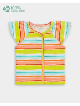 Carter's - Baby Girl Organic Cotton Striped Front Open Top