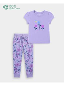 Carter's - Toddler Girl Organic Cotton Floral Print T-Shirt With Jogger