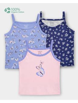 Carter's - Organic Cotton Camisoles Prints with Anti Microbial (Pack of 3)