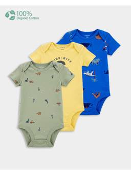 Carter's - Baby Boy Organic Cotton Onesies in Dino Print (Pack of 3)