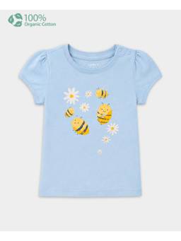 Carter's - Baby Girl Organic Cotton Crew Neck T-Shirt With Bee Print