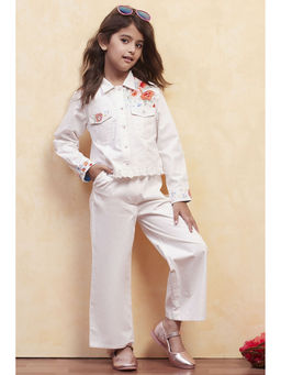 Biba - Girls White Floral Co-Ord (Set of 2)