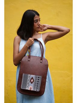 Miri - Brown Handcrafted Cassia Laptop Bag (Upto 14")