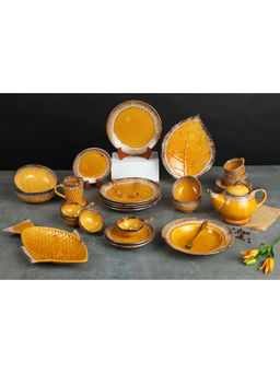Amalfiee Ceramics - Handmade Swarn Premium Dinner Set Of 28Pcs