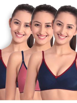 Floret - Pack Of 3 Solid T Shirt Bra - Multi-Color