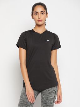 Clovia - Comfort Fit Active T-Shirt - Black
