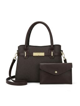 ZELION - Classic Brown Satchel and Pouch with Detachable Strap
