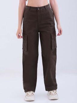 Spykar - Olive Solid High Waist Trouser