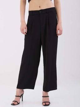 Spykar - Black Solid High Waist Trouser