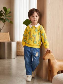 KIDNIP - Boys Cotton Blend Graphic Yellow Co-Ords