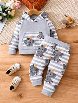 KIDNIP - Cotton Blend Graphic Grey Co-Ords