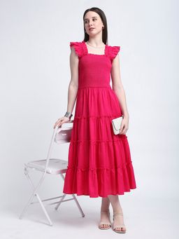 R&B - Pink Solid Regular Women Dress