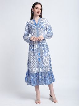 R&B - White Floral Relaxed Women Dress