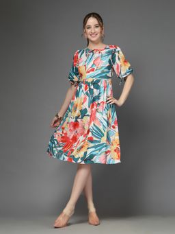 Style Quotient - Women Polyester Flower Printed Dress