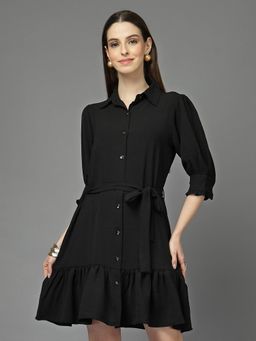 Style Quotient - Women Solid Polyester Black Dress