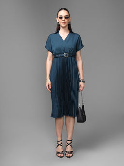 Kazo - Teal Venessa Dress W Belt
