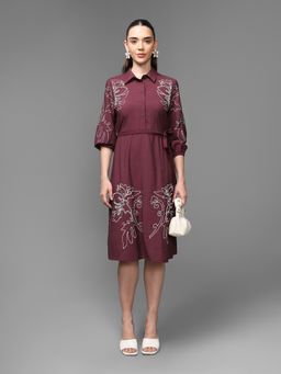 Kazo - Wine Abbey Dress
