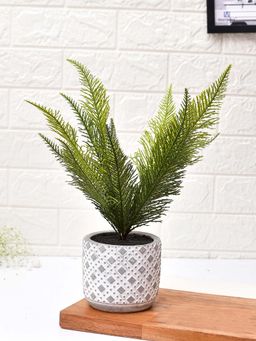 Tayhaa - Diamon Patterned Pot with Artificial Plant