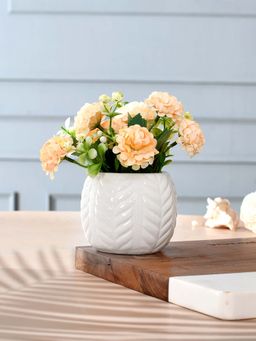 Tayhaa - Artificial Flowers with A White Textured Planter