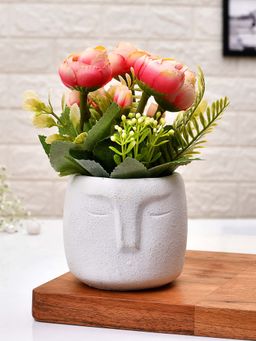 Tayhaa - Full Bloom Artificial Flower with Nordic Face Planter