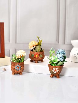 Tayhaa - Nature Painted Ceramic Planters (Set Of 3)