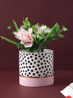 Tayhaa - Ceramic Planter with Polka Dots Pattern