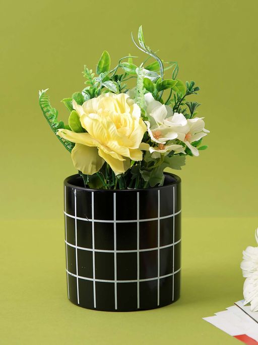 Tayhaa Black Ceramic Planter