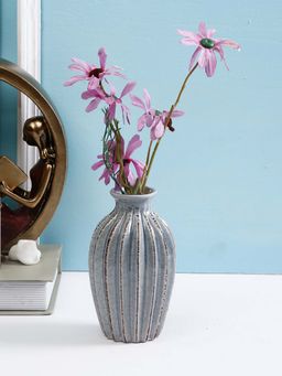 Tayhaa - Handcrafted Grey Ceramic Flower Vase