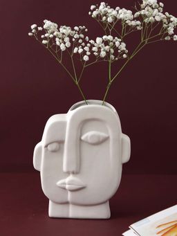Tayhaa - Face Like White Ceramic Vase