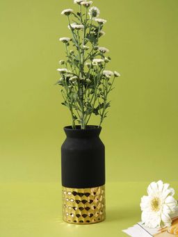 Tayhaa - Dimple Gold and Solid Black Vase
