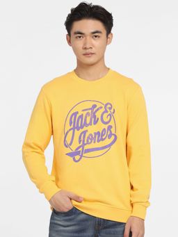 Jack & Jones - Yellow Logo Print Sweatshirt