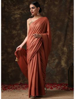 Swtantra - Brushed Copper Chiffon Saree