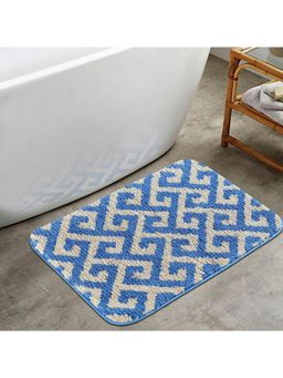 OBSESSIONS - Printed Anti-Skid Polyester Bath Mat, Blue